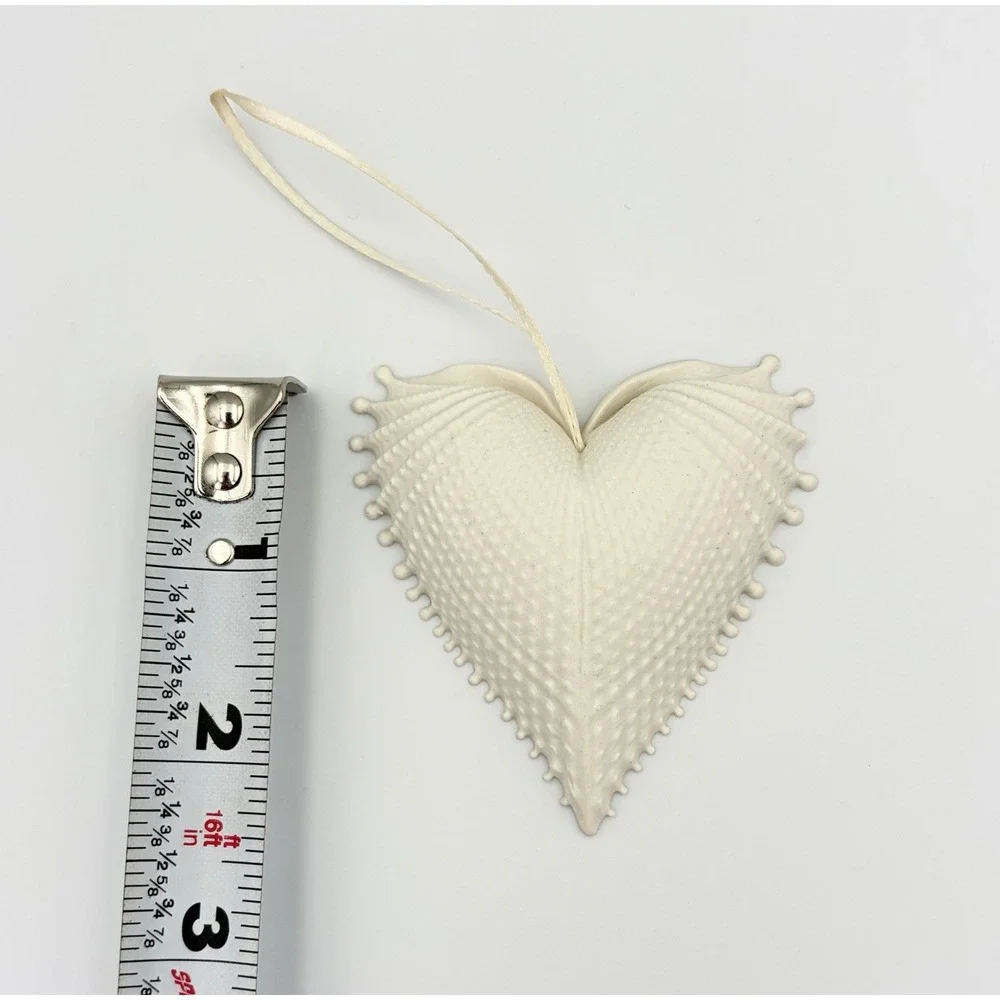 Margaret Furlong Bisque Porcelain Heart Seashell Ornament Wings Of Love 2.5